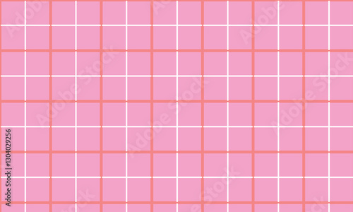 Tableau sur toile Seamless pink and white windowpane pattern