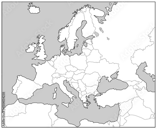 map of Europe with outline