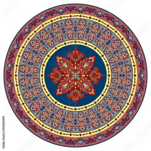 Circle Carpet Persian Abstract Pattern Carpet for Fabric Patterns