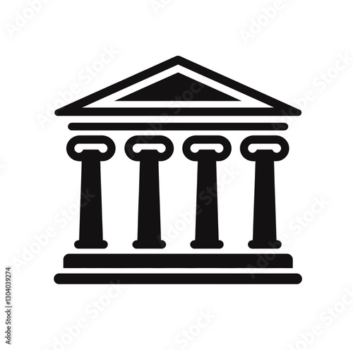Court icon vector in black color with white background.