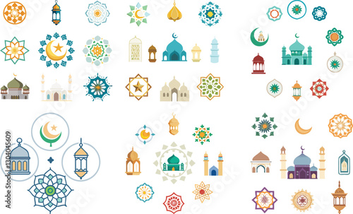 Colorful Easter Icons and Elements Seamless Vector Pattern for Decoration and Fun