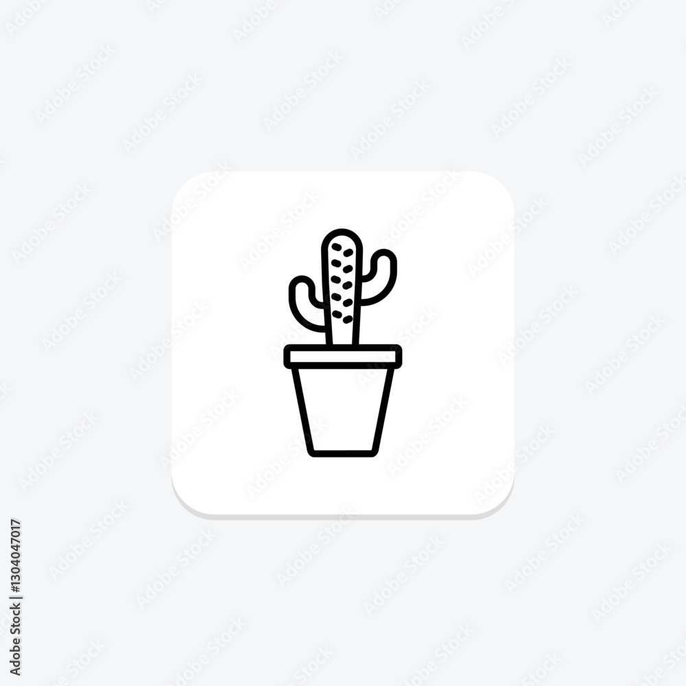 Cactus line icon, vector, pixel perfect, illustrator file Cactus line icon, vector, pixel perfect, illustrator file