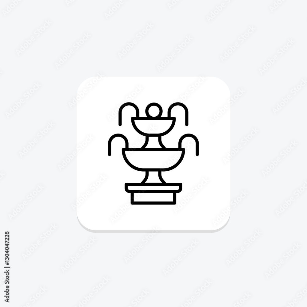 Fountain line icon, vector, pixel perfect, illustrator file Fountain line icon, vector, pixel perfect, illustrator file