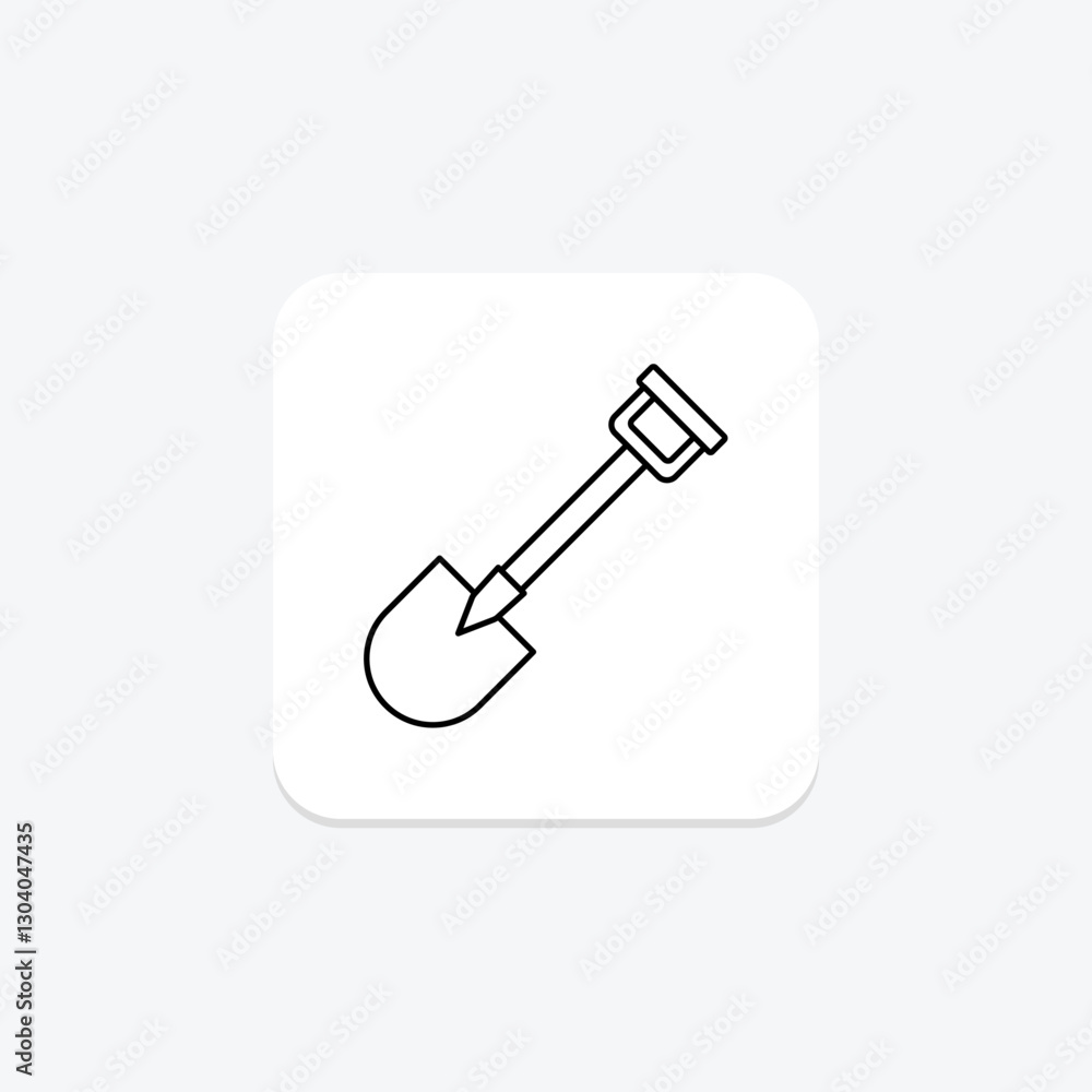 Hand Shovel thinline icon, vector, pixel perfect, illustrator file Hand Shovel thinline icon, vector, pixel perfect, illustrator file