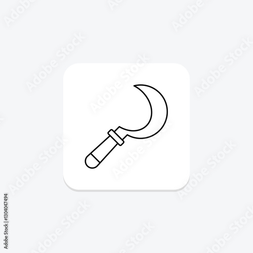 Sickle thinline icon, vector, pixel perfect, illustrator file