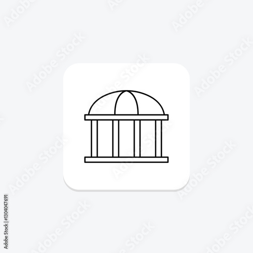 Garden Gazebo thinline icon, vector, pixel perfect, illustrator file