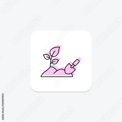 Gardening Icon color shadow thinline icon, vector, pixel perfect, illustrator file
