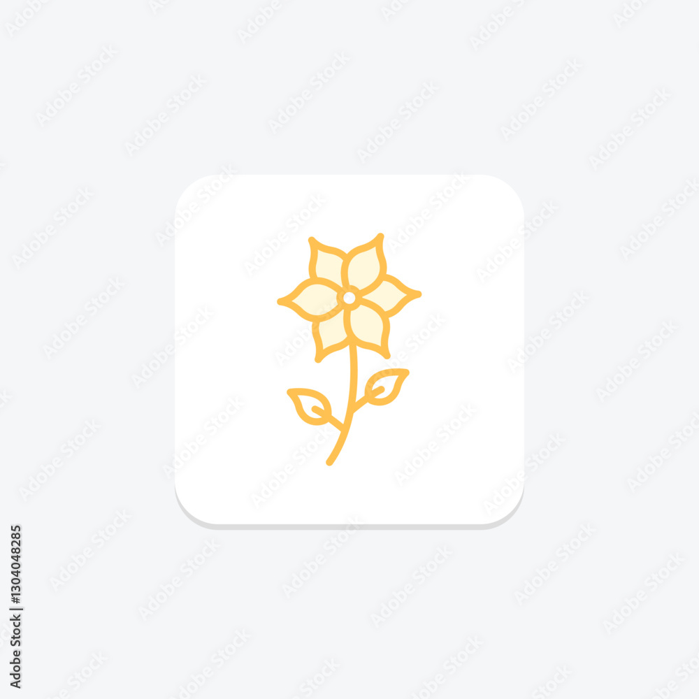 Flowers duotone line icon, vector, pixel perfect, illustrator file Flowers duotone line icon, vector, pixel perfect, illustrator file