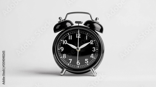 Wallpaper Mural Black Alarm Clock Isolated on White Background
 Torontodigital.ca