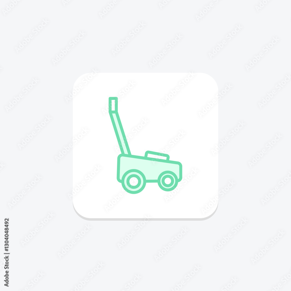Lawn Mower duotone line icon, vector, pixel perfect, illustrator file Lawn Mower duotone line icon, vector, pixel perfect, illustrator file