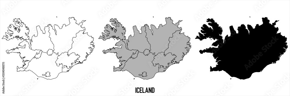 Fototapeta premium High detailed vector map - Iceland 