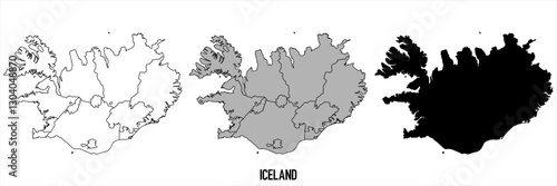 High detailed vector map - Iceland
