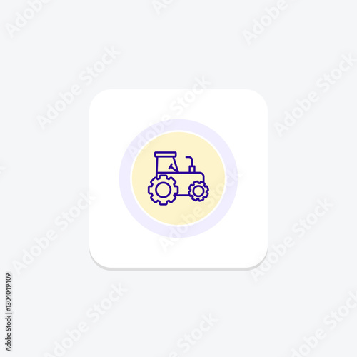 Farming Tractor color circle icon, vector, pixel perfect, illustrator file