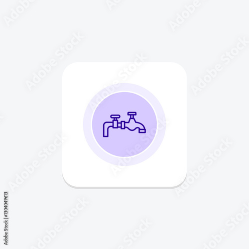 Water Supply color circle icon, vector, pixel perfect, illustrator file