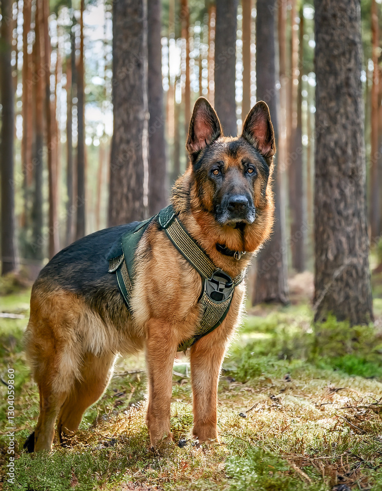 A majestic German Shepherd with a sable coat A majestic German Shepherd with a sable coat