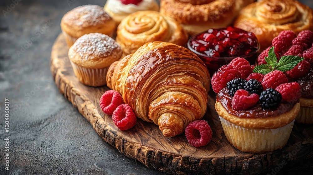 custom made wallpaper toronto digitalAssorted Pastries on a Wooden Board