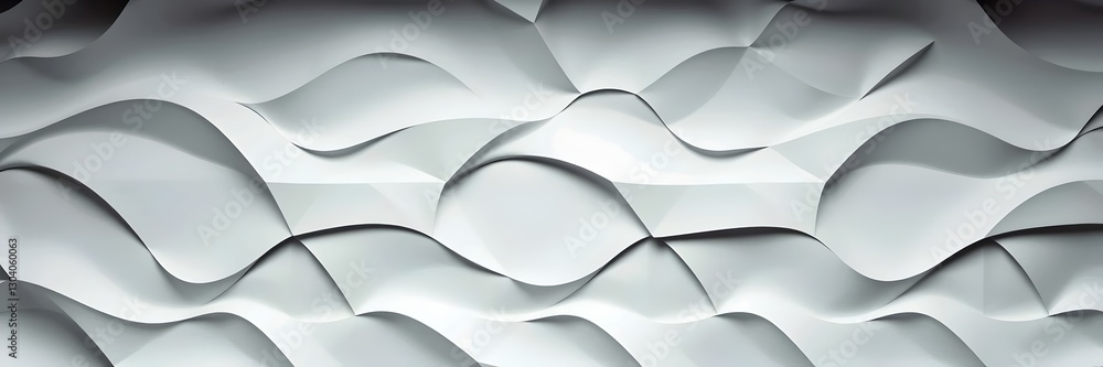 Fototapeta premium Abstract 3D Wave Pattern: Modern Textured Wall Design.