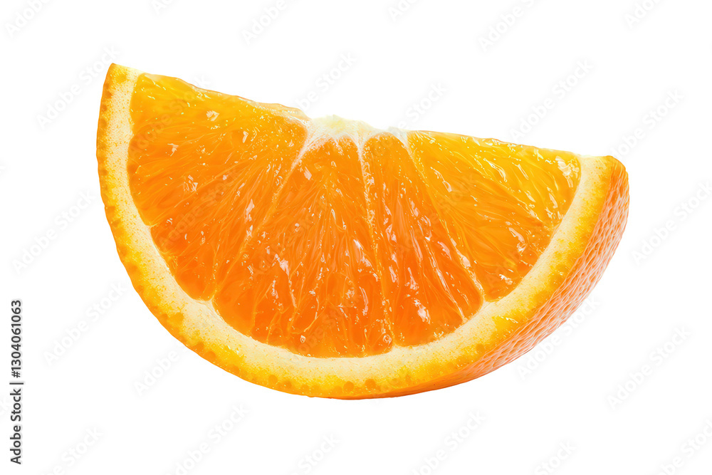 A vibrant orange slice showcasing juicy segments and a bright hue, Transparent background. A vibrant orange slice showcasing juicy segments and a bright hue, Transparent background.