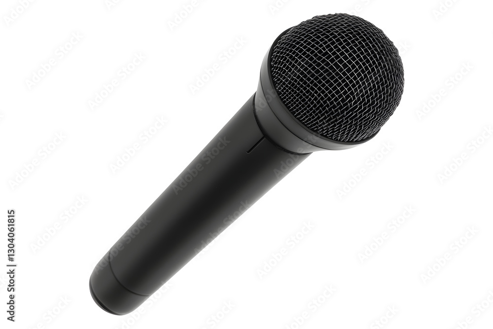 Black modern microphone long for podcast isolated on cut out PNG or transparent background. Related to music, audio, communication. Recording studios, broadcasting or live performances. Black modern microphone long for podcast isolated on cut out PNG or transparent background. Related to music, audio, communication. Recording studios, broadcasting or live performances.