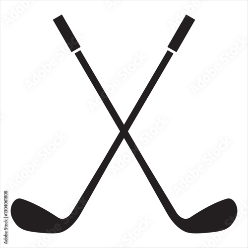 Crossed golf club silhouette icon vector illustration design