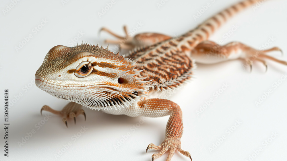 Obraz premium Bearded Dragon Lizard Isolated on White Background 