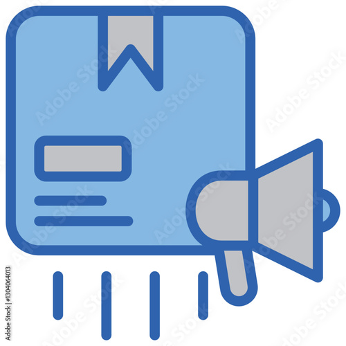 Product Launch Blue White Icon