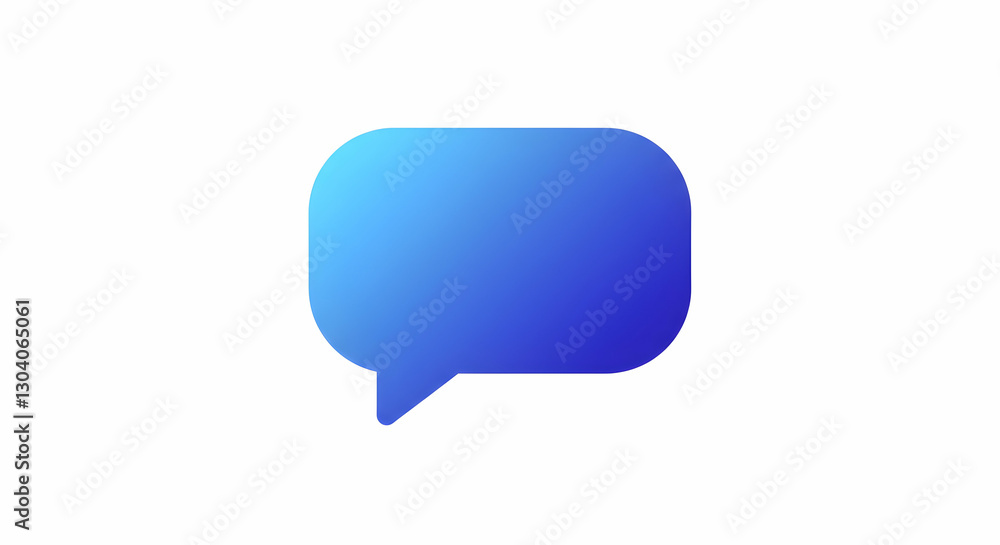 Isolated Gradient Blue Speech Bubble for Communication and Messaging Isolated Gradient Blue Speech Bubble for Communication and Messaging