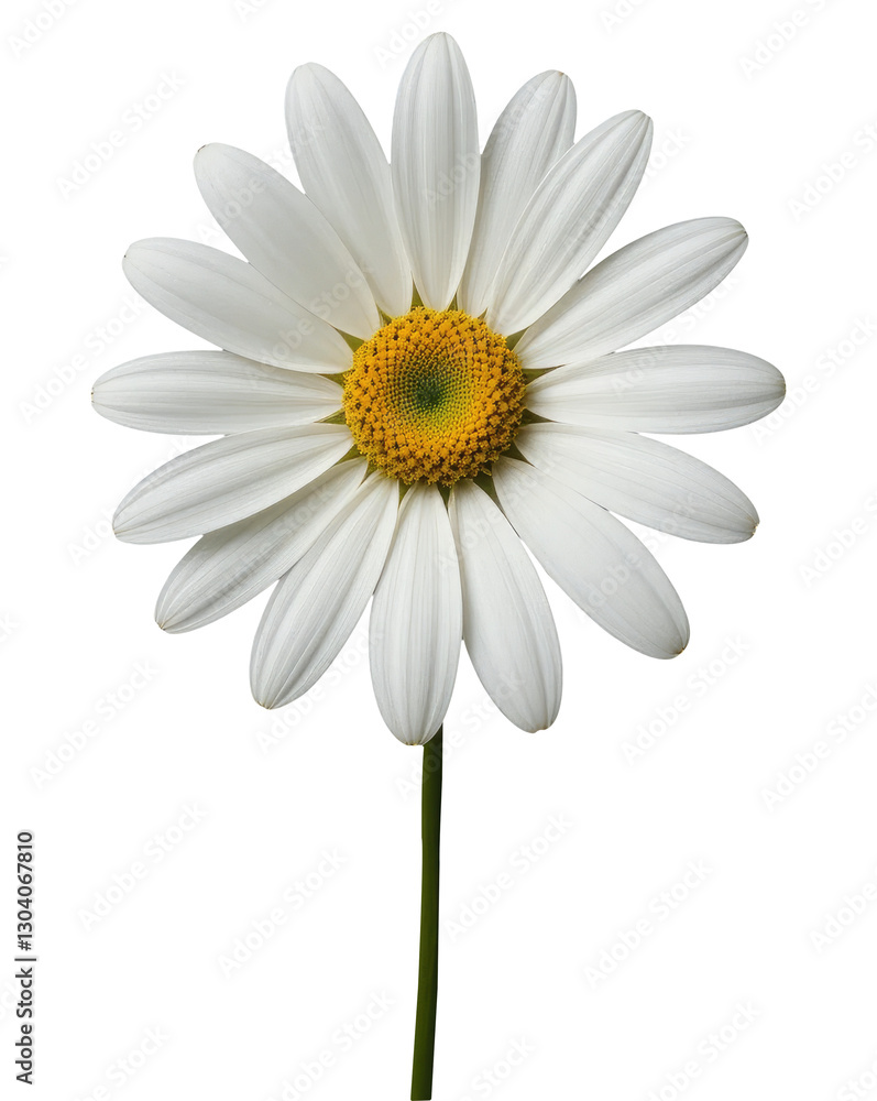 Fototapeta premium Daisy Flower Isolated on Transparent PNG Background Cut Out.