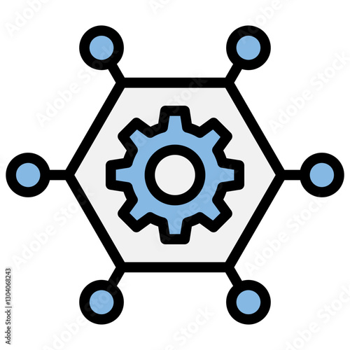 Networking Blue Black Icon