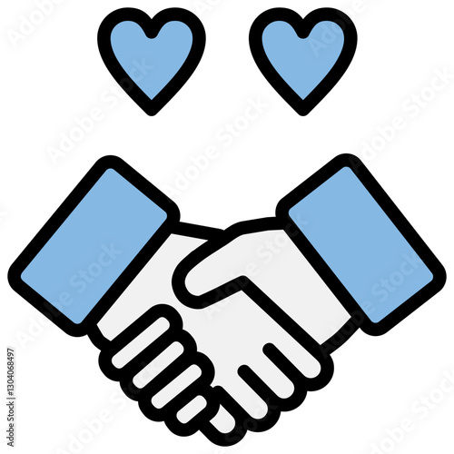 Engagement Blue Black Icon