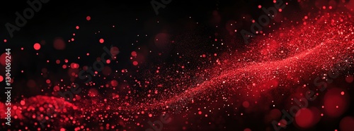 Abstract Red Dust Particles on a Dark Background Creating a Dreamy Atmosphere with a Touch of Modern Elegance and Mysterious Energy