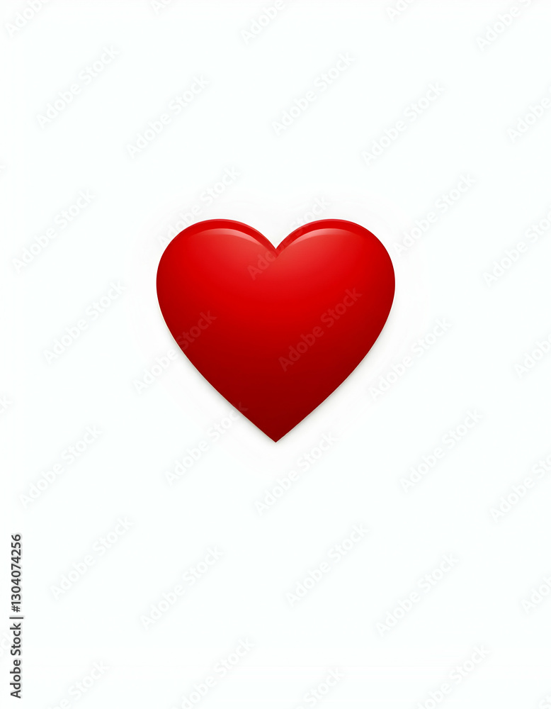 Red Heart Symbol on White Background Simple Love and Romance Red Heart Symbol on White Background Simple Love and Romance