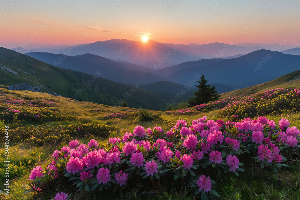 a beautiful sunrise over the carpathian mountains, a beautiful sunrise over the carpathian mountains,