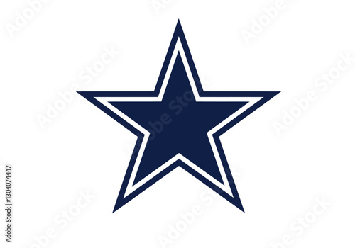 Dallas Cowboy star clip art. This image shows a blue star with a white outline on a white background. Vector illustration design.