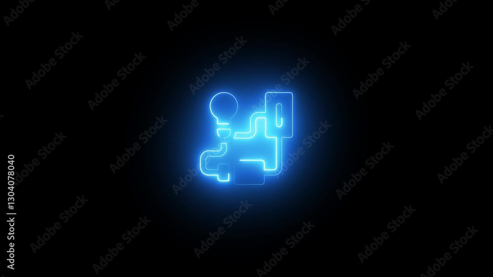 Glowing neon line of setting light and man icon isolated investment, finance and success, on black background setting icon animation Glowing neon line of setting light and man icon isolated investment, finance and success, on black background setting icon animation
