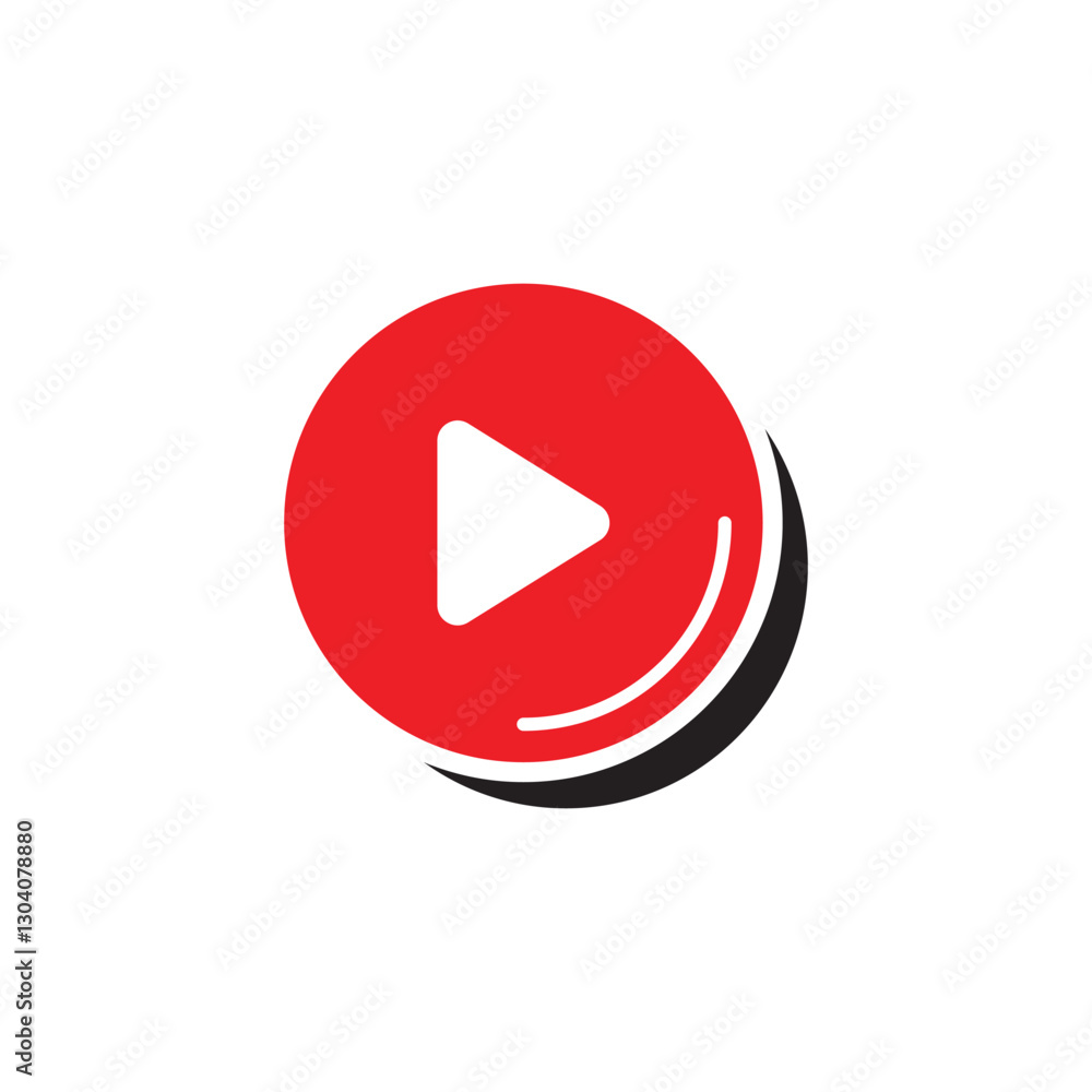 Play button icon logo design template isolated illustration Play button icon logo design template isolated illustration