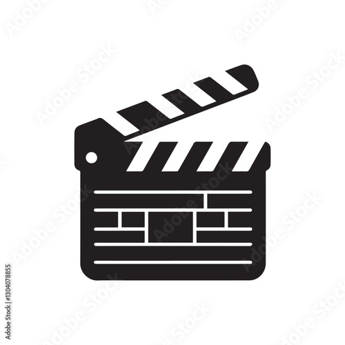 Clapperboard icon logo design template isolated illustration