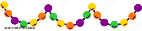 Mardi Gras Beads Banner Hand Drawn Vector Illustration