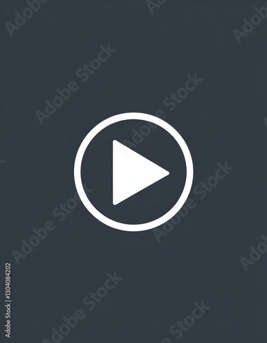 Play Button Illustration Video Symbol on Dark Grey Background