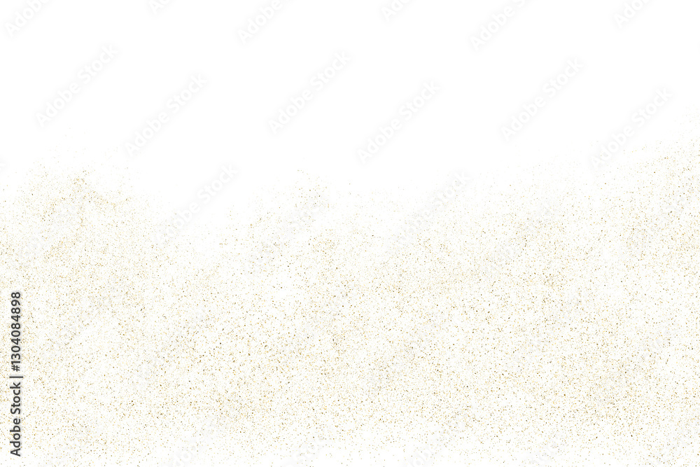 Gold texture pattern on transparent background. Old paper surface. Light golden confetti. Yellow Illustration backdrop. PNG design element.