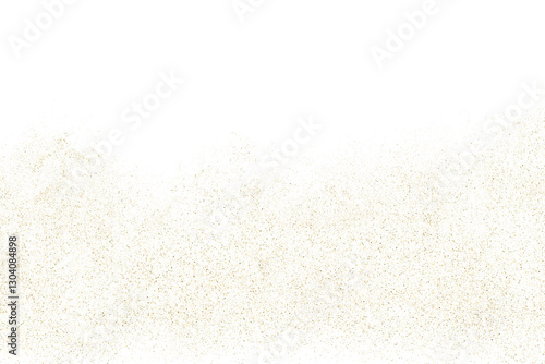 Gold texture pattern on transparent background. Old paper surface. Light golden confetti. Yellow Illustration backdrop. PNG design element.