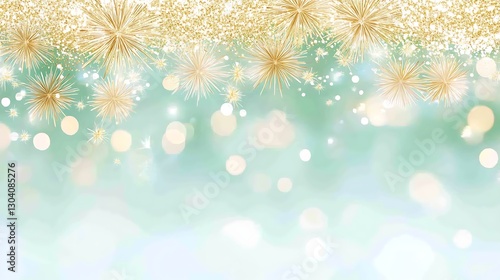 Elegant Sparkling Background with Glittering Stars and Festive Decorations