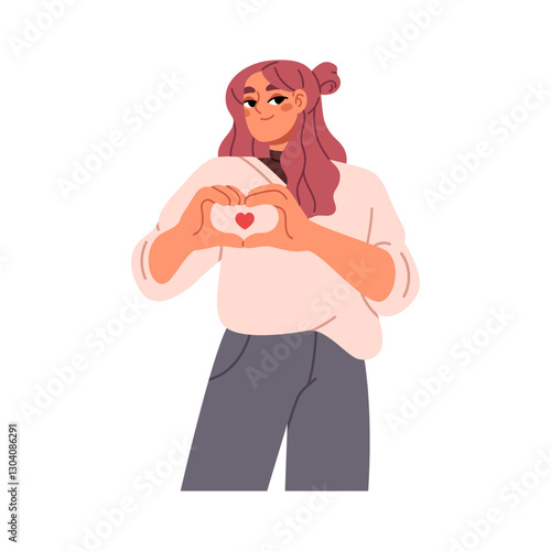 Woman gesturing heart with her hands