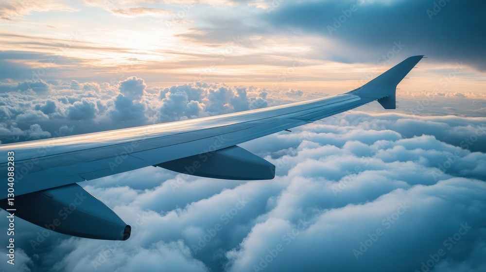 Above the Clouds: A Sunset Flight Above the Clouds: A Sunset Flight
