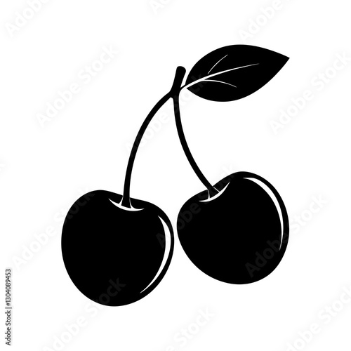 Cherry silhouette vector