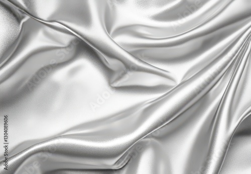 Wallpaper Mural Elegant and Shiny Silver Satin Fabric with Graceful Waves and Soft Texture for Fashion and Design Applications Torontodigital.ca