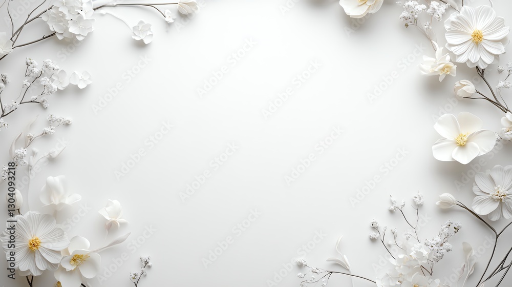 Elegant white flowers on a light background create a serene and peaceful atmosphere. Elegant white flowers on a light background create a serene and peaceful atmosphere.