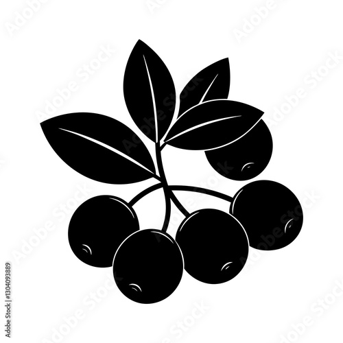 Cranberry silhouette vector