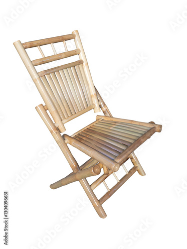 Obraz na płótnie Bamboo chair nature style on white background. w salonie