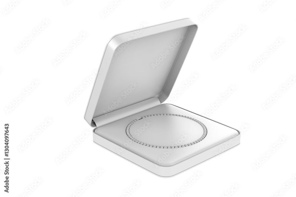 Jewelry Necklace Case Mockup Isolated On White Background. 3d illustration